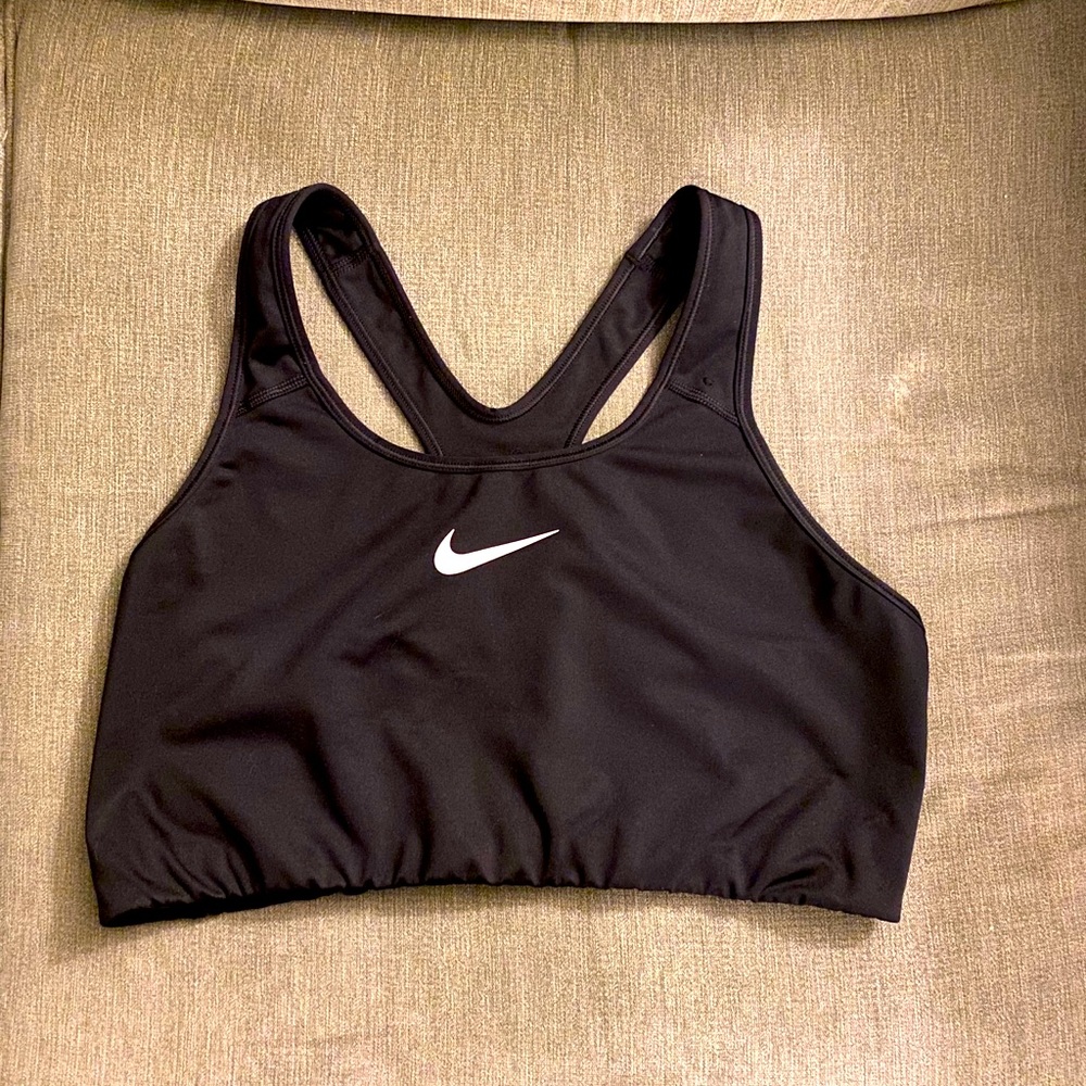 EUC NIKE Medium Support Sports Bra, Black, XXL